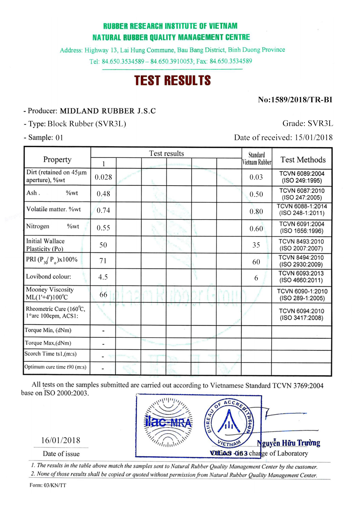 Cao Su Thiên Nhiên SVR L